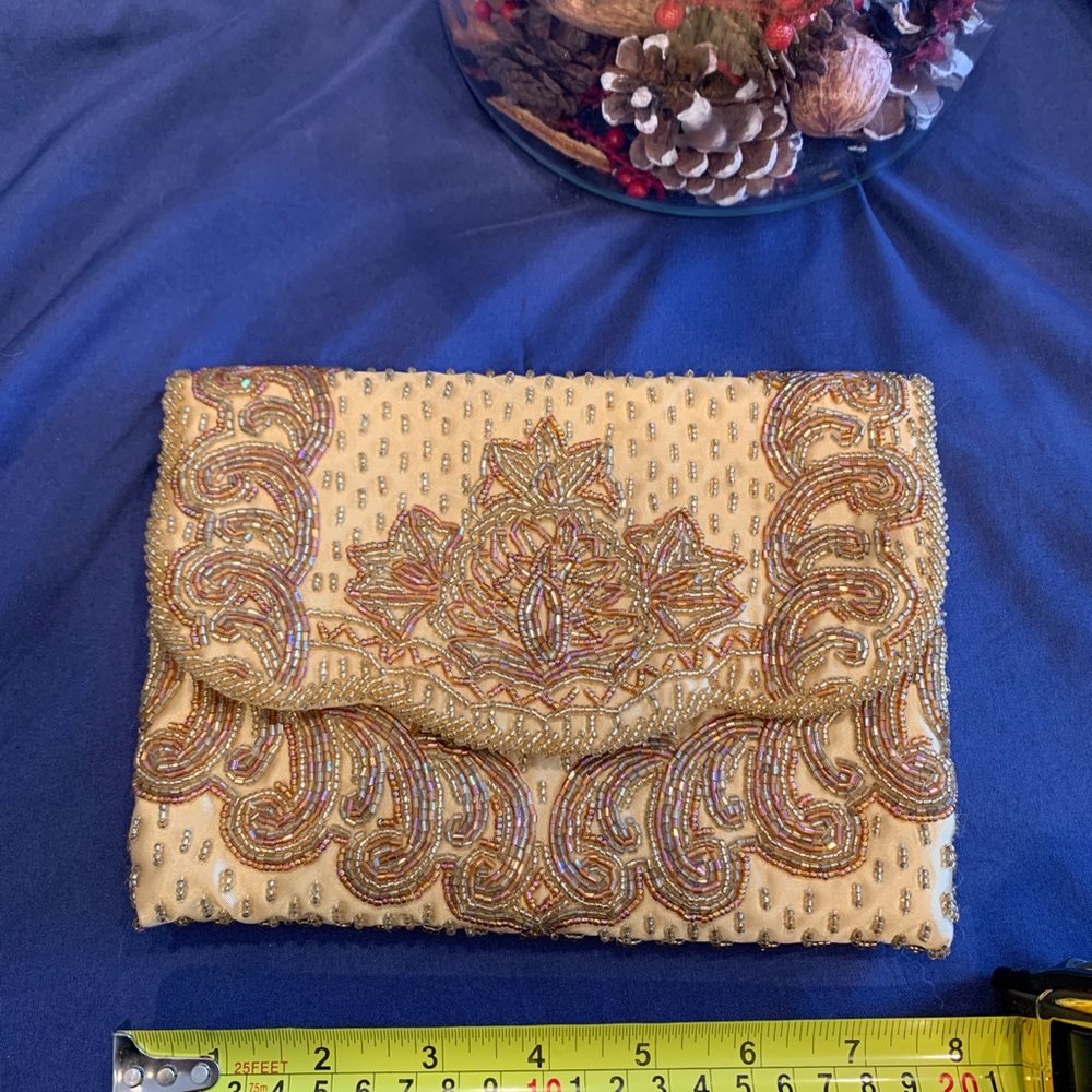 Gold Beaded Handbag